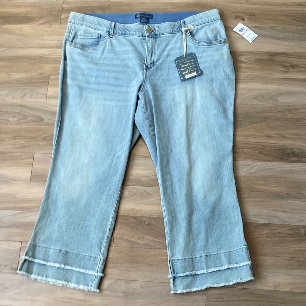 Democracy absolution kick flare jean slimming panels raw hem boho casual 22W